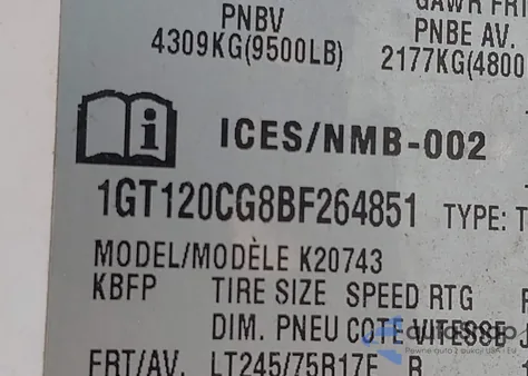 2011 GMC Sierra 2500Hd Sle из США, поврежденный, VIN 1GT120CG8BF264851